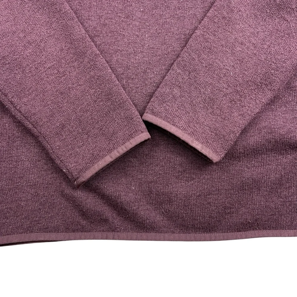 J Crew Authentic Fleece Sweater‎ Mens Large Eggplant Purple Quarter Zip Pullover
